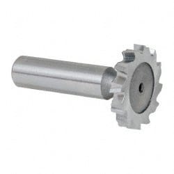 Keo - 1-1/4" Diam x 3/16" Face Width, High Speed Steel, 12 Teeth, Shank Connection Woodruff Keyseat Cutter - Uncoated, 2-3/16" OAL x 1/2" Shank, Staggered Teeth, ANSI 610, Old Standard 19 - Exact Tooling