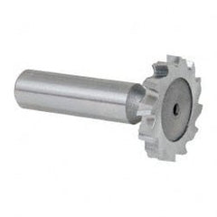 Keo - 1-1/4" Diam x 3/16" Face Width, High Speed Steel, 12 Teeth, Shank Connection Woodruff Keyseat Cutter - Uncoated, 2-3/16" OAL x 1/2" Shank, Staggered Teeth, ANSI 610, Old Standard 19 - Exact Tooling