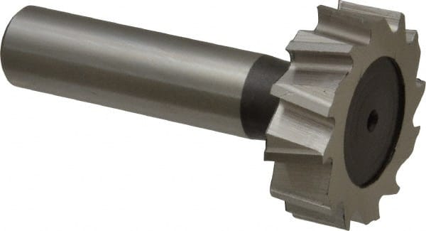 Keo - 1-1/4" Diam x 3/8" Face Width, High Speed Steel, 12 Teeth, Shank Connection Woodruff Keyseat Cutter - Uncoated, 2-3/8" OAL x 1/2" Shank, Staggered Teeth, ANSI 1210, Old Standard E - Exact Tooling