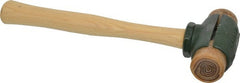 Garland - 2 Lb Head 1-1/2" Face Rawhide Split Head Hammer - 12-1/2" OAL, Wood Handle - Exact Tooling