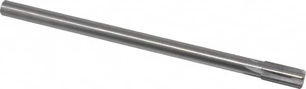 Made in USA - 7/16" Diam, 3/8" Max Diam Straight Shank, 7/8" Flute Length, Machine Expansion Reamer - Straight Flute, 7" OAL, Right Hand Cut, 6 Flutes, High Speed Steel, Bright Finish - Exact Tooling