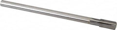Made in USA - 17/32" Diam, 7/16" Max Diam Straight Shank, 1" Flute Length, Machine Expansion Reamer - Straight Flute, 8" OAL, Right Hand Cut, 6 Flutes, High Speed Steel, Bright Finish - Exact Tooling