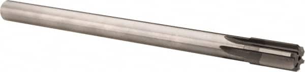 Made in USA - 5/8" Diam, 9/16" Max Diam Straight Shank, 1-1/4" Flute Length, Machine Expansion Reamer - Straight Flute, 9" OAL, Right Hand Cut, 6 Flutes, High Speed Steel, Bright Finish - Exact Tooling