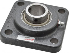 Browning - 1" ID, 3-3/4" OAL x 3-3/4" OAH 4-Bolt Flange - 1,651 Lb Static Cap, 2,801 Lb Dyn Cap, 2-3/4" Btw Mnt Hole Ctrs, Cast Iron - Exact Tooling