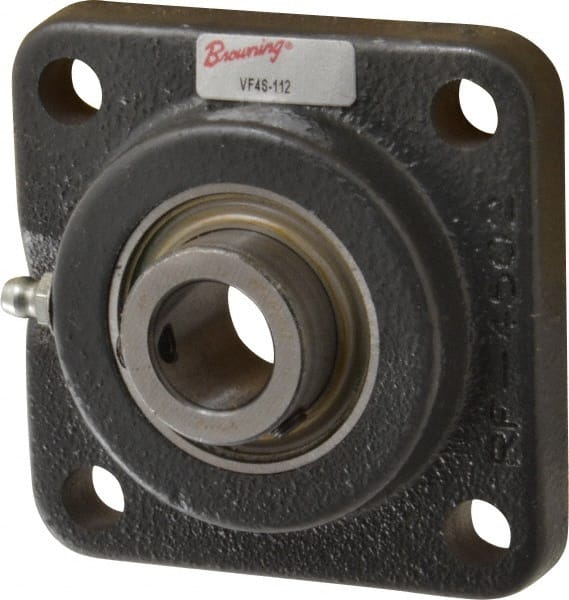 Browning - 3/4" ID, 3-3/8" OAL x 3-3/8" OAH 4-Bolt Flange - 1,444 Lb Static Cap, 2,611 Lb Dyn Cap, 2-1/2" Btw Mnt Hole Ctrs, Cast Iron - Exact Tooling