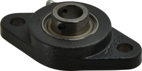 Browning - 5/8" ID, 3-7/8" OAL x 2-1/8" OAH 2-Bolt Flange - 1,444 Lb Static Cap, 2,611 Lb Dyn Cap, 3" Btw Mnt Hole Ctrs, Cast Iron - Exact Tooling
