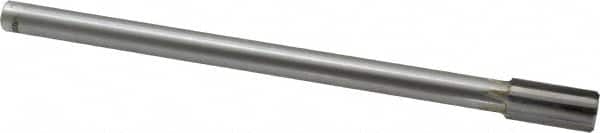 Made in USA - 9/16" Diam, 7/16" Max Diam Straight Shank, 1-1/8" Flute Length, Machine Expansion Reamer - Straight Flute, 8" OAL, Right Hand Cut, 6 Flutes, Carbide-Tipped, Bright Finish - Exact Tooling
