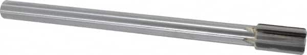 Made in USA - 25/32" Diam, 5/8" Max Diam Straight Shank, 1-3/8" Flute Length, Machine Expansion Reamer - Straight Flute, 9-1/2" OAL, Right Hand Cut, 6 Flutes, Carbide-Tipped, Bright Finish - Exact Tooling