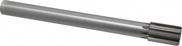 Made in USA - 1-1/4" Diam, 1" Max Diam Straight Shank, 1-7/8" Flute Length, Machine Expansion Reamer - Straight Flute, 11-1/2" OAL, Right Hand Cut, 8 Flutes, Carbide-Tipped, Bright Finish - Exact Tooling