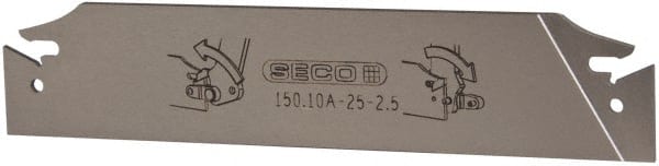 Seco - 0.984" Blade Height, 0.079" Blade Width, 5.91" OAL, Neutral Cut, Double End Indexable Cut-Off Blade - 150.10A Blade, 150.10 Series - Exact Tooling