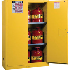 Justrite - 2 Door 2 Shelf 45 Gal Safety Cabinet for Flammable Substances - Exact Tooling