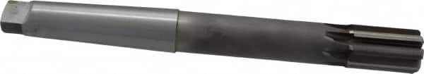 Made in USA - 1-1/4" Diam, 4MT Morse Taper Shank, 1-7/8" Flute Length, Machine Expansion Reamer - Straight Flute, 11-1/2" OAL, Right Hand Cut, 8 Flutes, Carbide-Tipped, Bright Finish - Exact Tooling