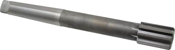 Made in USA - 1-1/2" Diam, 4MT Morse Taper Shank, 2-1/8" Flute Length, Machine Expansion Reamer - Straight Flute, 12-1/2" OAL, Right Hand Cut, 8 Flutes, Carbide-Tipped, Bright Finish - Exact Tooling