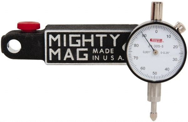 SPI - 0.001" Graduation, 0-100 Dial Reading, Indicator & Base Kit - 4-1/2" Base Length x 1-1/4" Base Width x 1" Base Height, 2" Dial Diam - Exact Tooling
