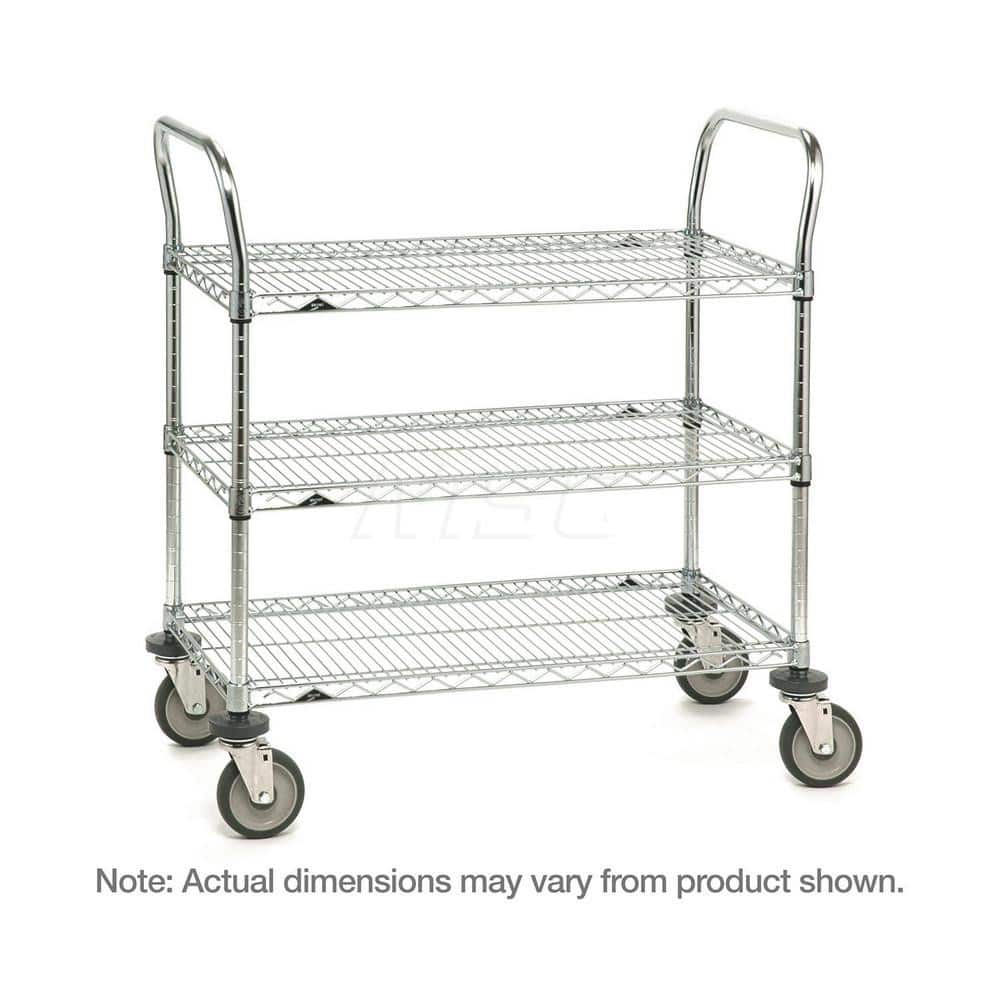 Metro - Carts; Type: Utility ; Load Capacity (Lb.): 900.000 ; Number of Shelves: 3 ; Width (Inch): 24 ; Length (Inch): 36 ; Height (Inch): 39 - Exact Tooling