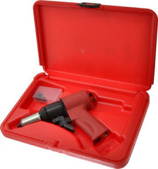 HUCK - 1/8 to 1/4" Pneumatic Rivet Tool Kit - Includes Riveter, 4 Nose Pieces - Exact Tooling