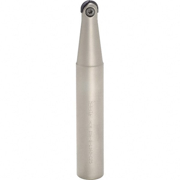 Iscar - 5/8" Cut Diam, 3/4" Shank Diam, 6-1/2" OAL, Indexable Ball Nose End Mill - 2-1/2" Head Length, Straight Shank, HCM D.62 Toolholder, HBF-QF, HBR-QF, HCD-QF, HCR Insert - Exact Tooling