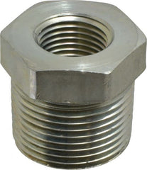 Parker - 1 Male Thread x 1/2 Female Thread, Zinc Plated Steel Industrial Pipe Hex Bushing - MNPTF x FNPTF, 4,500 psi - Exact Tooling