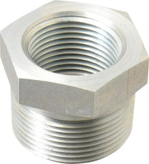 Parker - 1-1/4 Male Thread x 1 Female Thread, Zinc Plated Steel Industrial Pipe Hex Bushing - MNPTF x FNPTF, 3,000 psi - Exact Tooling