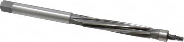 Made in USA - 5/16" Reamer Diam, Straight Shank, 1-3/4" Flute Length, Hand Expansion Reamer - Spiral Flute, 4" OAL, Left Hand Spiral, Right Hand Cut, 6 Flutes, High Speed Steel - Exact Tooling