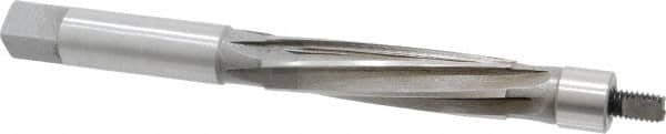 Made in USA - 1/2" Reamer Diam, Straight Shank, 1-13/16" Flute Length, Hand Expansion Reamer - Spiral Flute, 5" OAL, Left Hand Spiral, Right Hand Cut, 6 Flutes, High Speed Steel - Exact Tooling