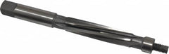Made in USA - 19/32" Reamer Diam, 0.5575" Diam Straight Shank, 2-1/8" Flute Length, Hand Expansion Reamer - Spiral Flute, 6" OAL, Left Hand Spiral, Right Hand Cut, High Speed Steel - Exact Tooling