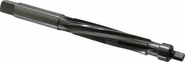 Made in USA - 5/8" Reamer Diam, Straight Shank, 2-1/2" Flute Length, Hand Expansion Reamer - Spiral Flute, 6" OAL, Left Hand Spiral, Right Hand Cut, 8 Flutes, High Speed Steel - Exact Tooling