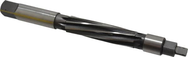 Made in USA - 1" Reamer Diam, Straight Shank, 3-3/4" Flute Length, Hand Expansion Reamer - Spiral Flute, 8-3/8" OAL, Left Hand Spiral, Right Hand Cut, 8 Flutes, High Speed Steel - Exact Tooling