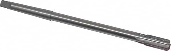 Made in USA - 1/2" Diam, 7/16" Max Diam 1MT Morse Taper Shank, 1" Flute Length, Machine Expansion Reamer - Straight Flute, 8" OAL, Right Hand Cut, 6 Flutes, High Speed Steel, Bright Finish - Exact Tooling