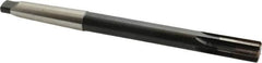 Made in USA - 11/16" Diam, 9/16" Max Diam 2MT Morse Taper Shank, 1-1/4" Flute Length, Machine Expansion Reamer - Straight Flute, 9" OAL, Right Hand Cut, 6 Flutes, High Speed Steel, Bright Finish - Exact Tooling