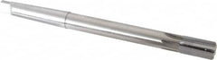 Made in USA - 23/32" Diam, 9/16" Max Diam 2MT Morse Taper Shank, 1-1/4" Flute Length, Machine Expansion Reamer - Straight Flute, 9" OAL, Right Hand Cut, 6 Flutes, High Speed Steel, Bright Finish - Exact Tooling