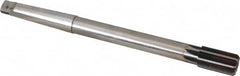 Made in USA - 13/16" Diam, 5/8" Max Diam 2MT Morse Taper Shank, 1-3/8" Flute Length, Machine Expansion Reamer - Straight Flute, 9-1/2" OAL, Right Hand Cut, 8 Flutes, High Speed Steel, Bright Finish - Exact Tooling