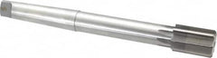 Made in USA - 1-1/2" Diam, 1-1/4" Max Diam 4MT Morse Taper Shank, 2-1/8" Flute Length, Machine Expansion Reamer - Straight Flute, 12-1/2" OAL, Right Hand Cut, 8 Flutes, High Speed Steel, Bright Finish - Exact Tooling