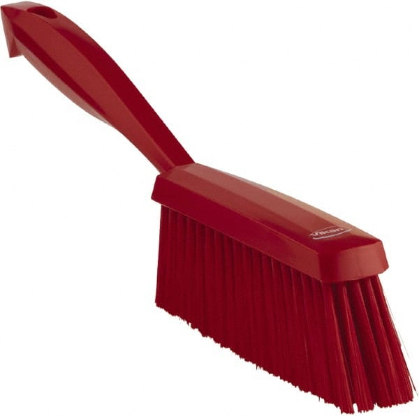 Vikan - 14" OAL, Polyester Staple Set Bench Brush - 2" Bristle Length, 6-3/8" Long Head, Red - Exact Tooling