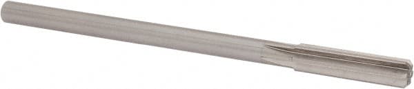 Made in USA - 0.4365" Cobalt 6 Flute Chucking Reamer - Straight Flute, 0.373" Straight Shank, 1-3/4" Flute Length, 7" OAL - Exact Tooling
