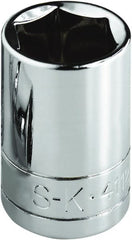 SK - 11/32", 1/4" Drive, Standard Hand Socket - 6 Points, Steel, Chrome Finish - Exact Tooling