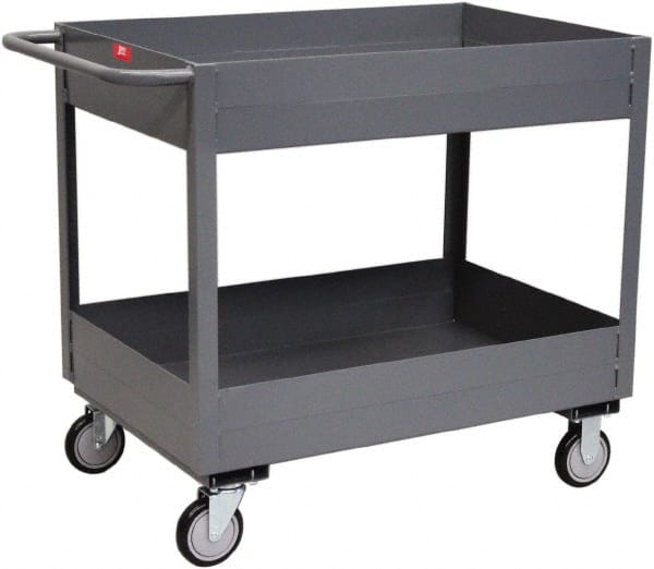 Jamco - 1,200 Lb Capacity, 36" Wide x 24" Long x 39" High Deep Shelf Cart - 2 Shelf, Steel - Exact Tooling