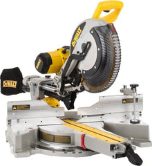 DeWALT - 15 Amp, 120 Volt, 3,800 RPM, 49° Left & Right Double Bevel Sliding Miter Saw - 5/8 or 1" Arbor, 12" Blade Diam - Exact Tooling