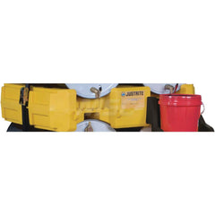 Justrite - Drum Dispensing & Collection Workstations; Number of Drums: 2 ; Storage Direction: Horizontal ; Sump Capacity (Gal.): 55.00 ; Height (Inch): 12 ; Length (Decimal Inch): 46.0000 ; Width (Inch): 49 - Exact Tooling