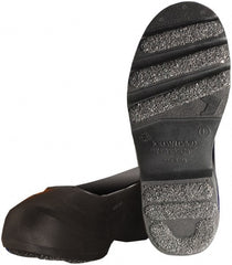 Winter Walking - Men's 10-11.5 (Women's 12-13.5) Traction Overshoes - 10" High, Plain Toe, Nonslip Sole, PVC Upper, Black - Exact Tooling