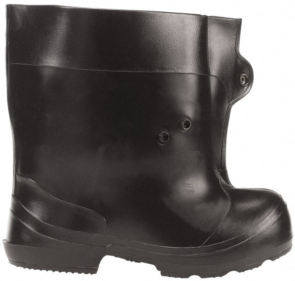 Winter Walking - Men's 10-11.5 (Women's 12-13.5) Traction Overshoes - Plain Toe, Nonslip Sole, PVC Upper, Black - Exact Tooling