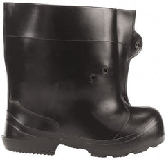 Winter Walking - Men's 5-6 (Women's 5-6) Traction Overshoes - 10" High, Plain Toe, Nonslip Sole, PVC Upper, Black - Exact Tooling