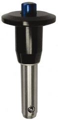 Gibraltar - 1/2" Diam, 1" Usable Length, Button Handle, Quick Release Pin - Grade 17-4 Stainless Steel, Bright Finish - Exact Tooling