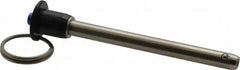 Gibraltar - 5/16" Diam, 3" Usable Length, Button Handle, Quick Release Pin - Grade 304 Stainless Steel, Bright Finish - Exact Tooling