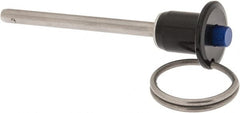 Gibraltar - 3/16" Diam, 2" Usable Length, Button Handle, Quick Release Pin - Grade 17-4 Stainless Steel, Bright Finish - Exact Tooling