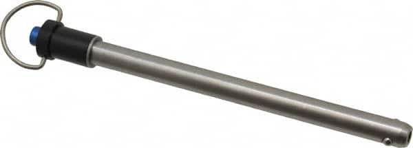 Gibraltar - 3/8" Diam, 4-1/2" Usable Length, Ring Handle, Quick Release Pin - Grade 17-4 Stainless Steel, Bright Finish - Exact Tooling