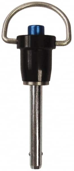 Gibraltar - 1/4" Diam, 4" Usable Length, Ring Handle, Quick Release Pin - Grade 304 Stainless Steel, Bright Finish - Exact Tooling