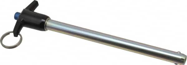 Gibraltar - 1/2" Diam, 6" Usable Length, T Handle, Quick Release Pin - Grade 4130 Steel, Zinc-Plated Finish - Exact Tooling