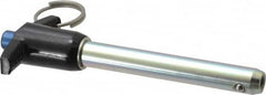 Gibraltar - 1/2" Diam, 3" Usable Length, T Handle, Quick Release Pin - Grade 4130 Steel, Zinc-Plated Finish - Exact Tooling
