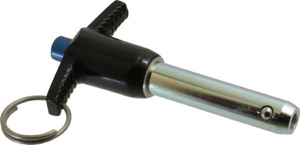 Gibraltar - 1/2" Diam, 1-3/4" Usable Length, T Handle, Quick Release Pin - Grade 4130 Steel, Zinc-Plated Finish - Exact Tooling